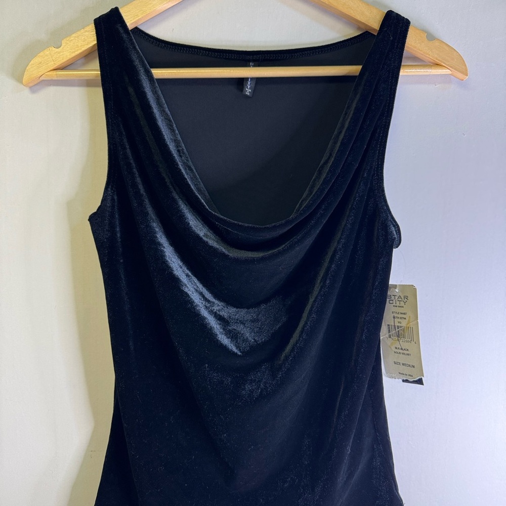 Vintage Y2K Black‎ Velvet Top NWT USA made